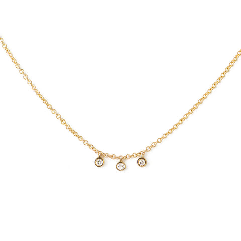 Petite Diamond Bezel Drop Necklace