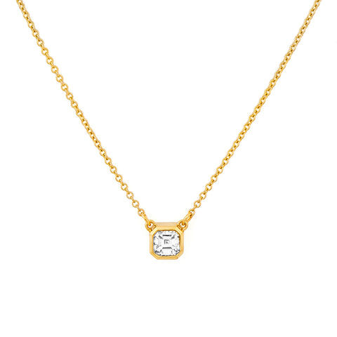 Asscher Diamond Bezel Pendant