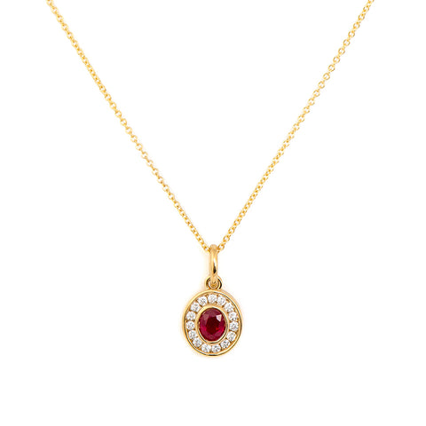 Tucker James Designs James Ruby Bezel and Diamond Pendant